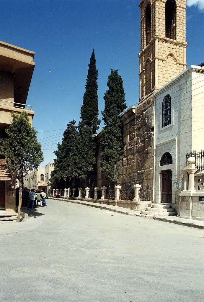 Church of St. Augustin, former Temple of Zeus Yabrudis, Yabrud in 2002