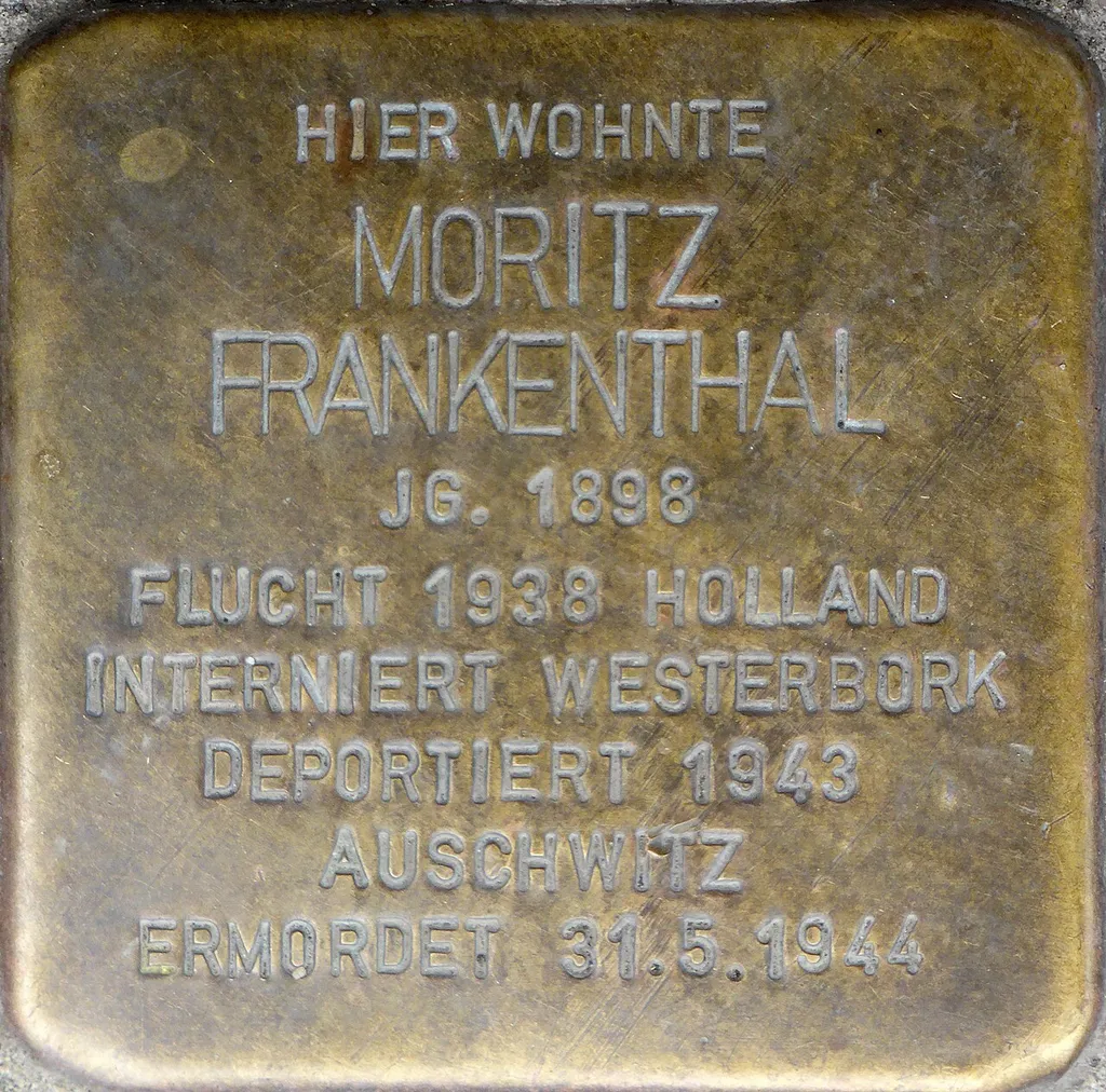 Stolperstein dedicated to Moritz Frankenthal