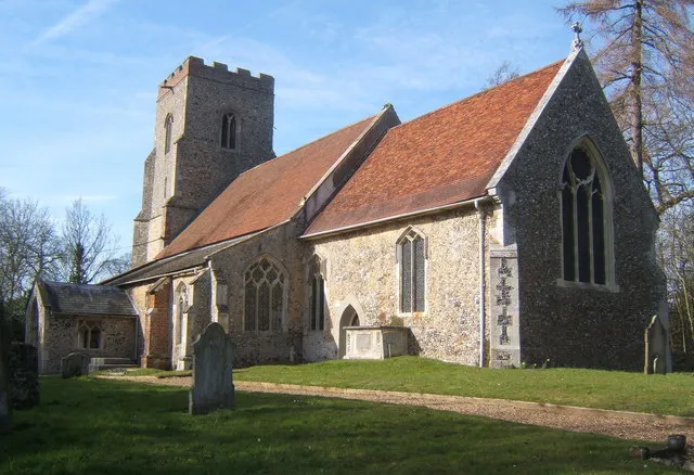 Church of St Mary in Brent Eleigh, Suffolk, England. A Grade I listed medieval church.