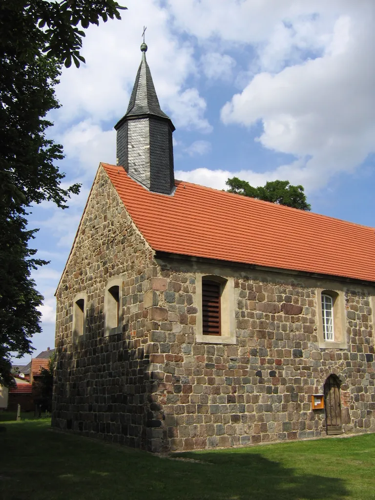 Rural church of Reinsdorf, Gem. Niederer Fläming, Lkr. Teltow-Fläming, Brandenburg, Germany, view from southwest