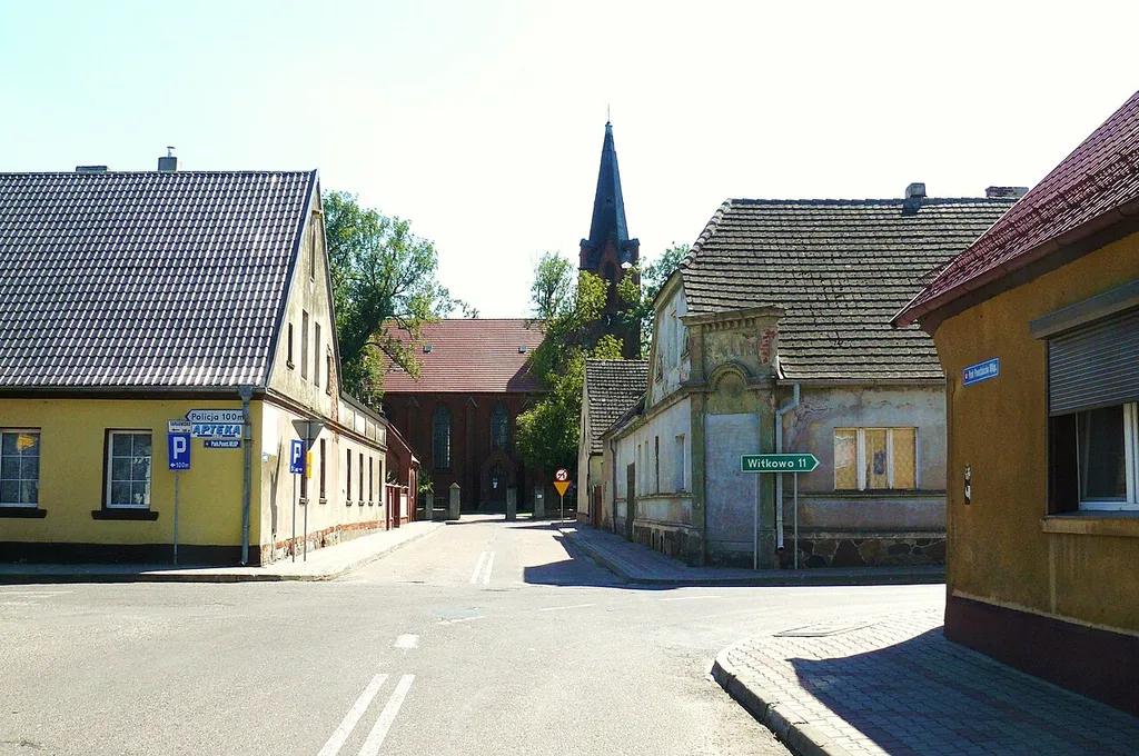 Powidz - Market Square and Church.