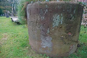 Old Font Outside East Wall Of Church Of St Leonard The Less