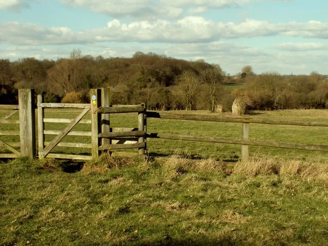 Tilty Abbey remains, Essex. Just beyond the kissing gate and just right of centre, you can see the scanty remains of Tilty Abbey; a 12th century Cistercian monastery.