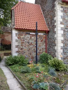 Mission cross at the Church of St. James in Petrovice