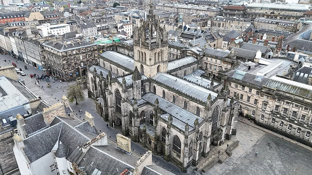 St Giles' Cathedral aerial photograph