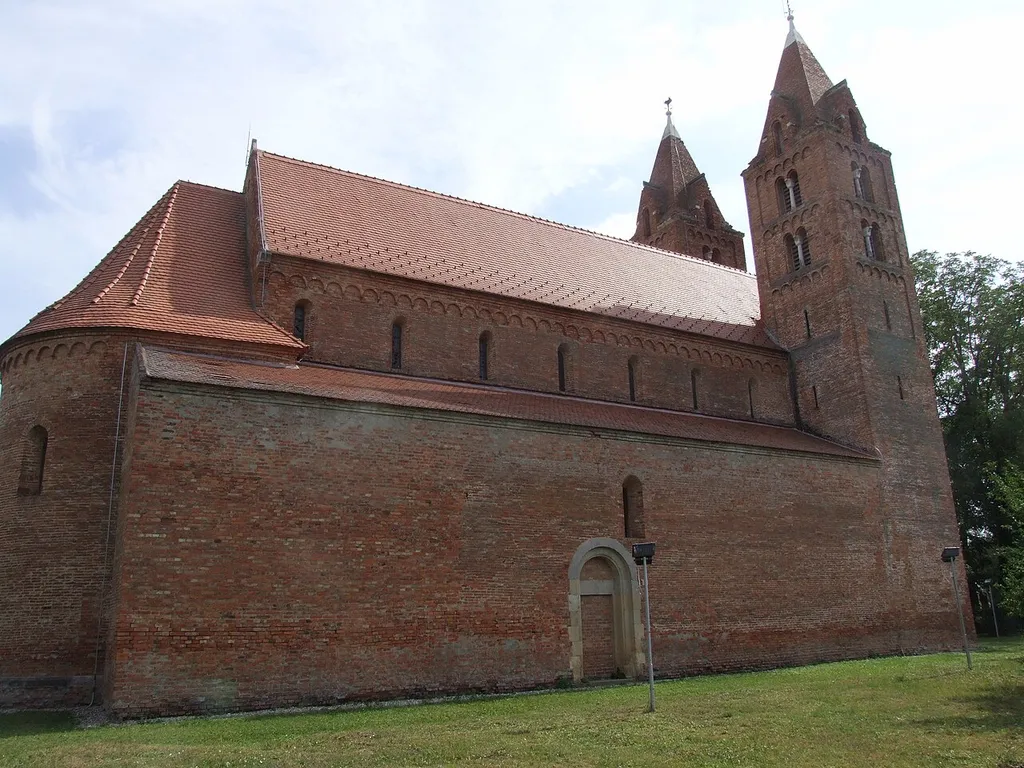 Acâș, Satu Mare County, Romania. - Abbey church, looking SW.