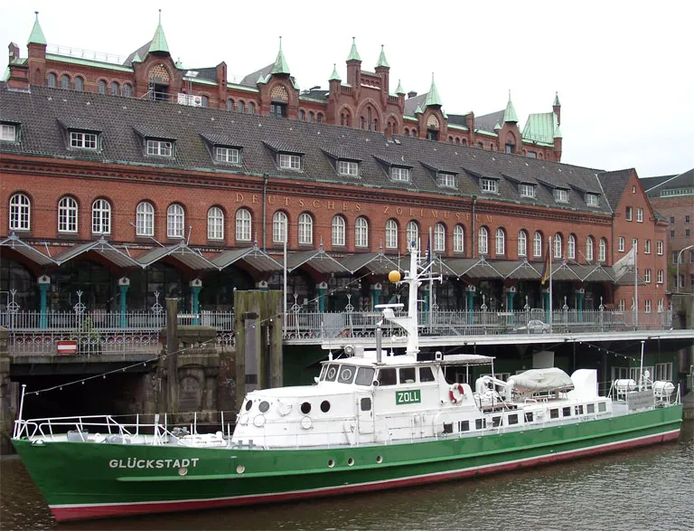 Customs ship Glückstadt at custom museum in Hamburg, Germany.