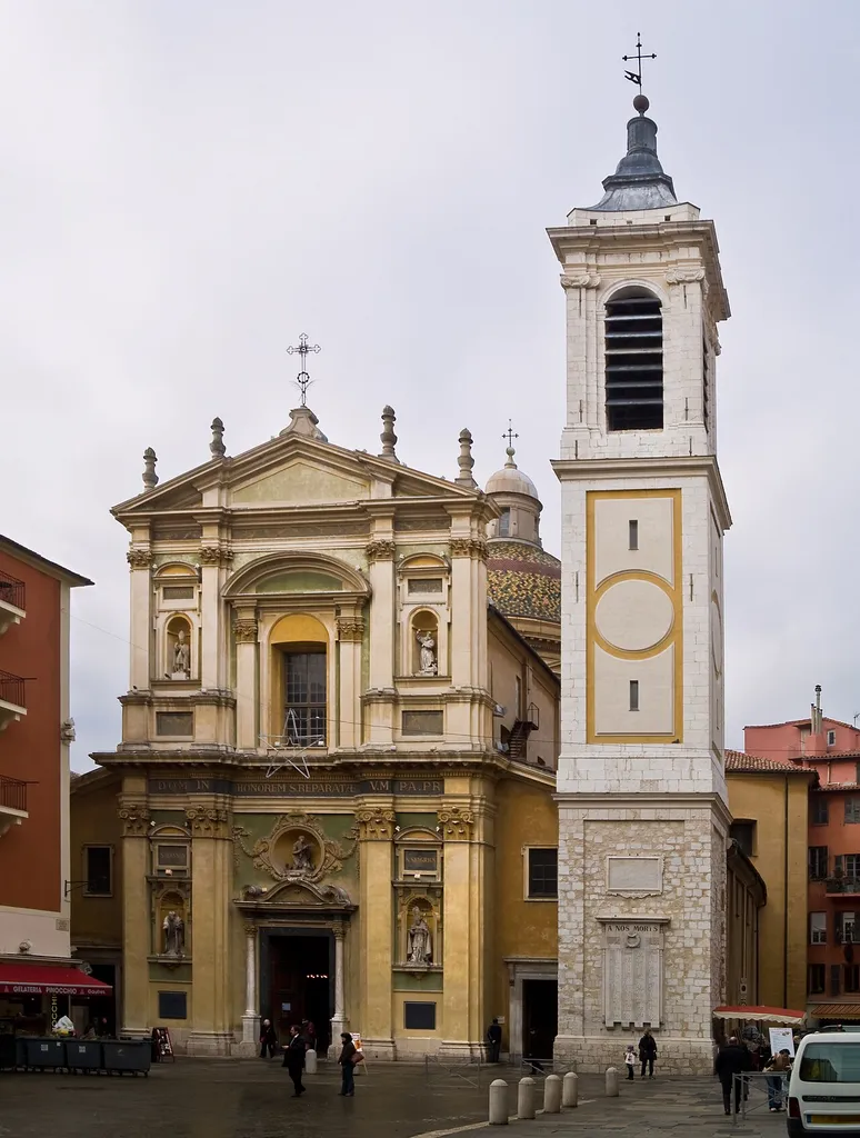 The cathedral dedicated to Saint Reparata in Nice, on the French Riviera (Alpes-Maritimes, Provence-Alpes-Côte d’Azur, France).