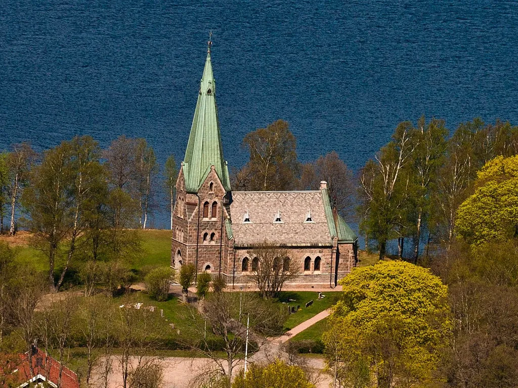 The Sandvik church from the air