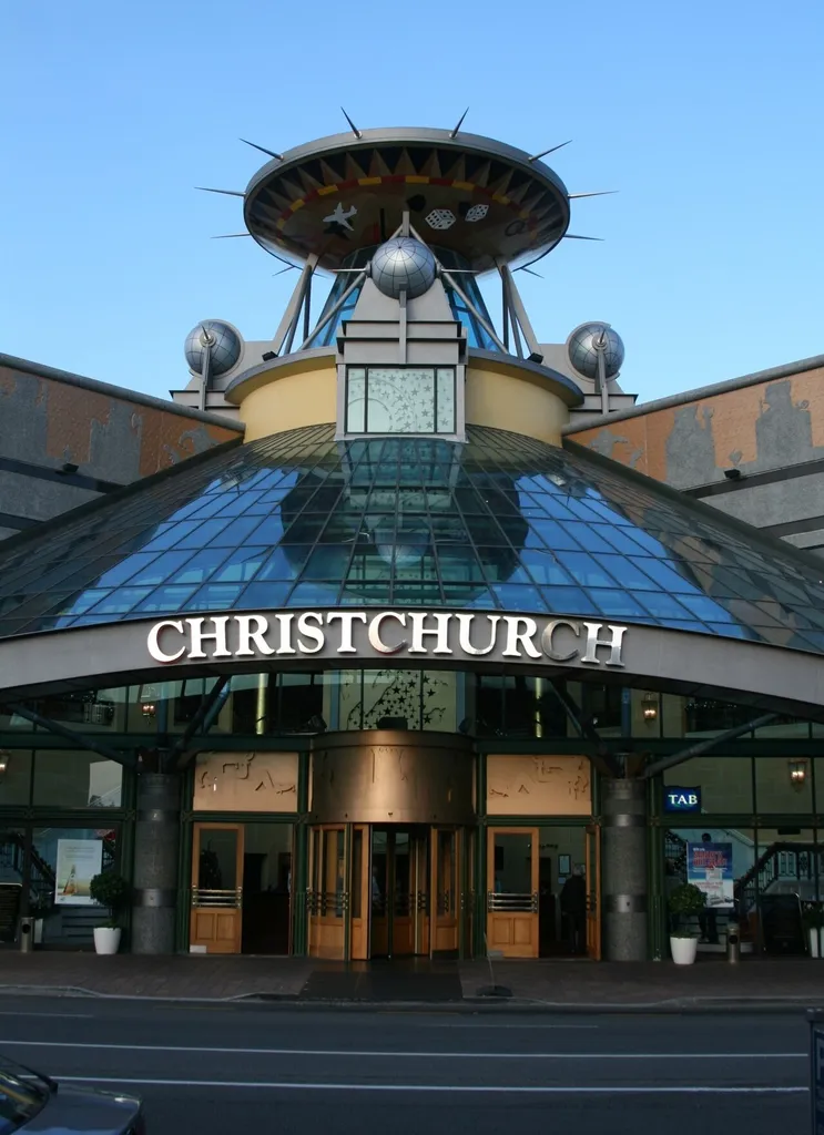 A portion of a casino at Christchurch, New Zealand shows a hybrid architectural style that has elements of Victorian / Jules Verne science fiction and so is related to Science Romance or Steampunk, depending on whether the architect intended this as an homage or in irony.