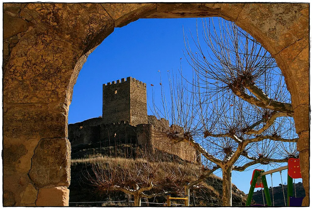 El castillo de Magaña se alza sobre un monte relativamente apartado de la localidad del mismo nombre, en la comarca de Tierras Altas y Valle Ter de la provincia de Soria. El castillo, construido en mampostería, está compuesto por un doble recinto en torno a la torre del homenaje, que es de origen bereber, siglos IX a XI, y por tanto muy anterior al resto del castillo. Esta torre forma parte de la red de grandes torres aisladas de origen bereber levantadas a lo largo del valle del Rituerto, como las de Masegoso, Trébago, Noviercas, Castellanos, La Pica o Aldealpozo. La torre conserva restos del almenado superior y algún ventanal con sillares labrados. El recinto interior es muy alto, de planta cuadrada, con la torre del homenaje en una de sus esquinas y cubos en las otras dos. El recinto exterior es mucho más bajo y de planta irregular, y cuenta con siete cubos repartidos por el perímetro del cerco.