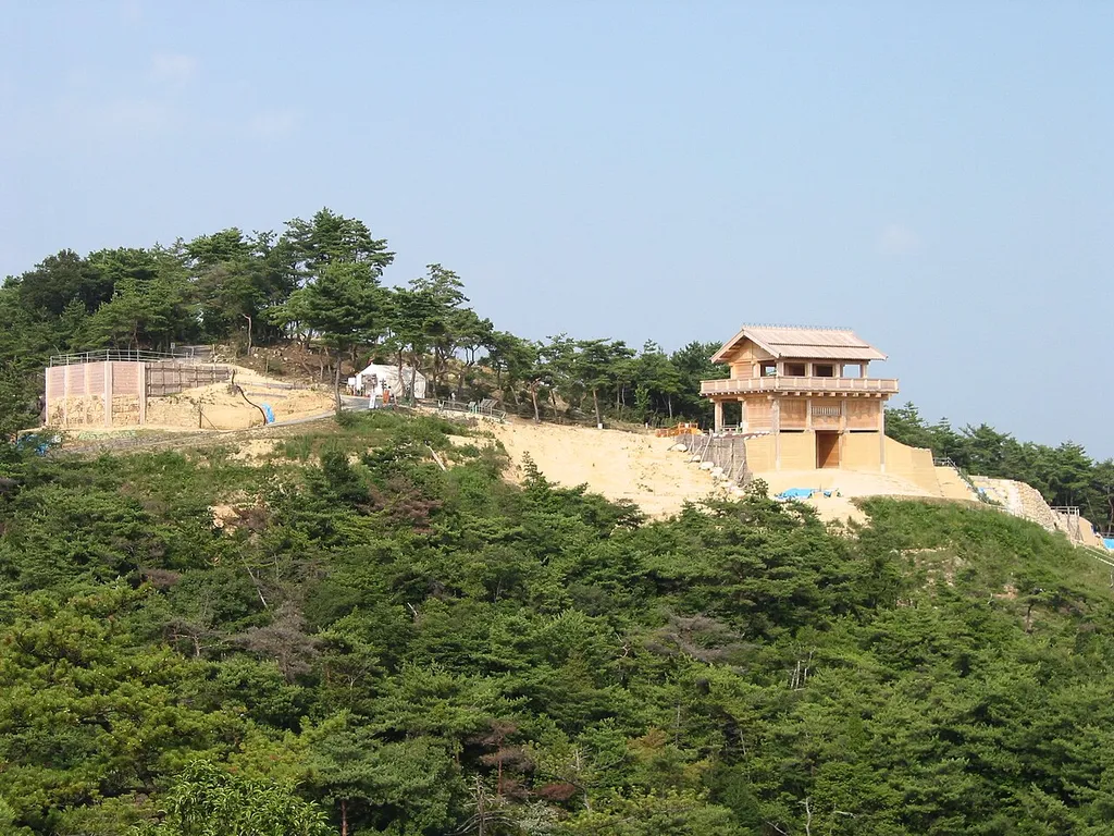 photo of Kinojō Nishi mon(western gate)area.Here was reconstructed in 2004.