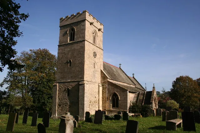 St.Nicholas' church, Carlton Scroop, Lincs. The lower part of the tower and tower arch are Norman, but the upper part is dated 1632, and inscription inside reveals that the steeple fell into the church on 14th November 1630 !