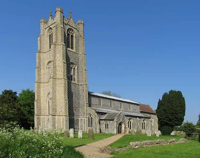 St Andrew's parish church, Deopham, Norfolk, seen from the southwest