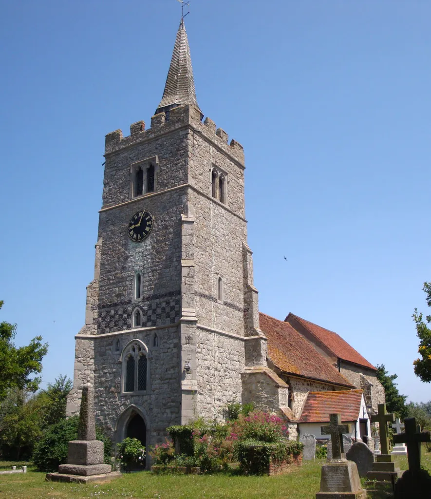 All Saints' parish church, Barling, Essex, seen from the southwest
