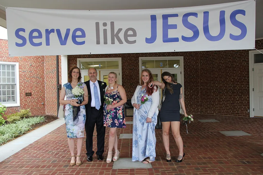 Bon Air Baptist Church on Buford Road, with a Jesus sign out front, taken in 2015 as part of a wedding ceremony.