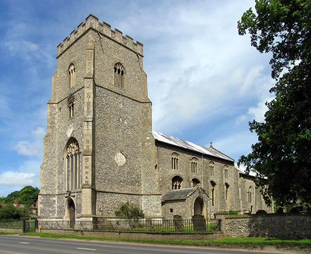 St Mary's parish church, North Creake, Norfolk, seen from the southwest