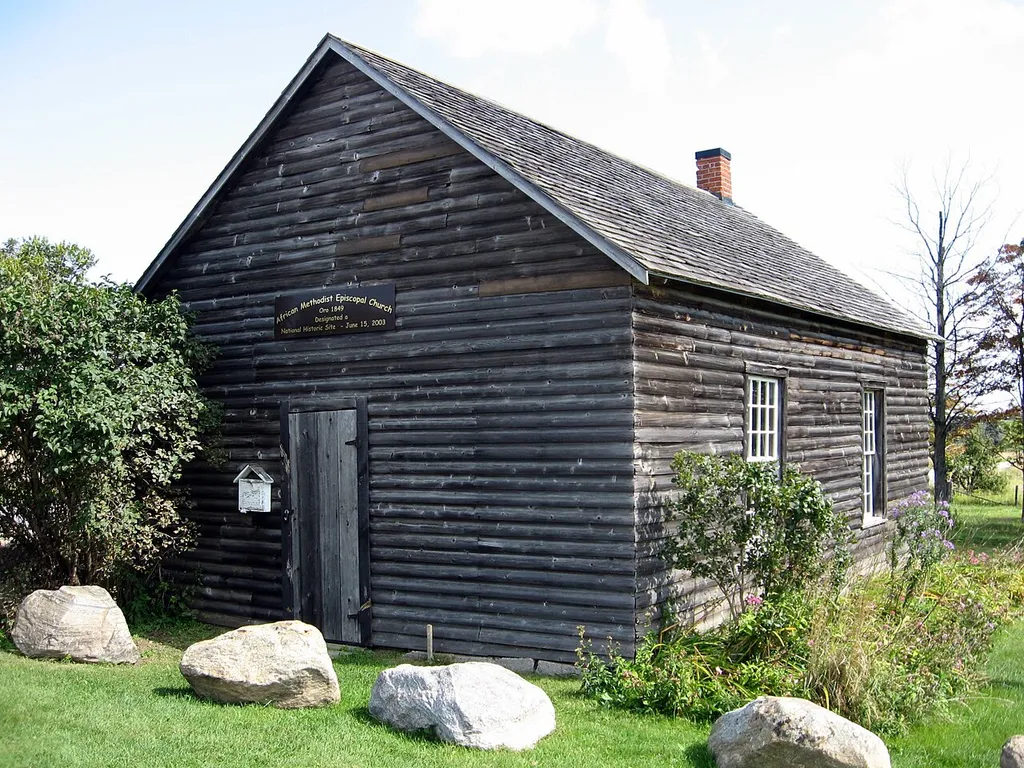 Oro African Methodist Episcopal Church, a National Historic Site in Oro-Medonte, Ontario, Canada.