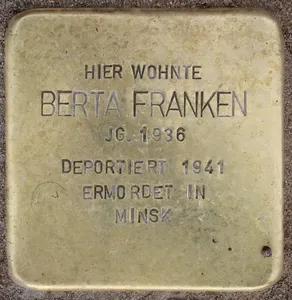 Stolperstein dedicated to Berta Franken