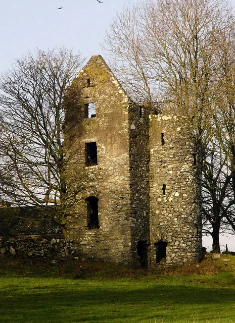 Carscreugh Castle With a pair of buzzards circling overhead. Carscreugh Castle was the home of the Dalrymple family, from whom were descended the Earls of Stair.