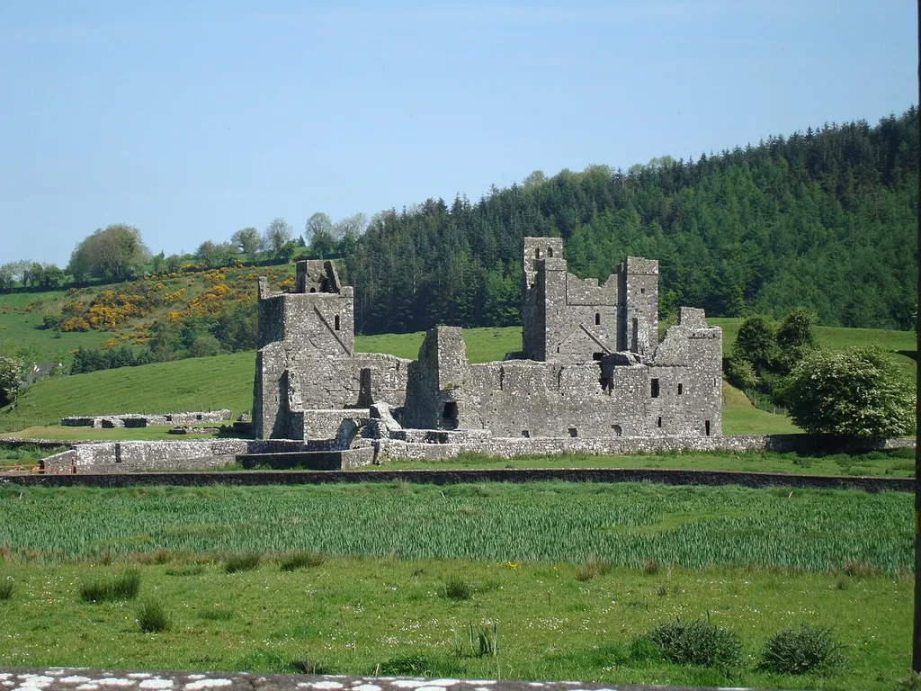 Photograph of tbe remains of Fore Abbey, Co Westmeath, Republic of Ireland