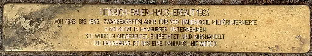 Stolperschwelle Heinrich-Bauer-Haus Hamburg
