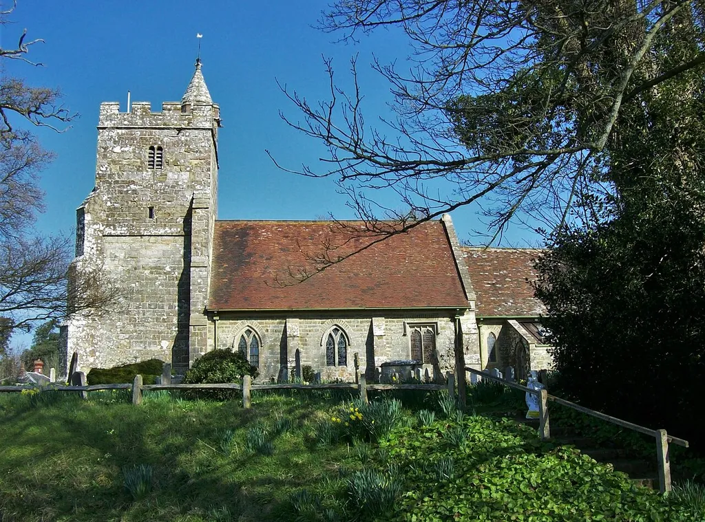 Parish church of St Michael and All Angels, Little Horsted, East Sussex, seen from the south