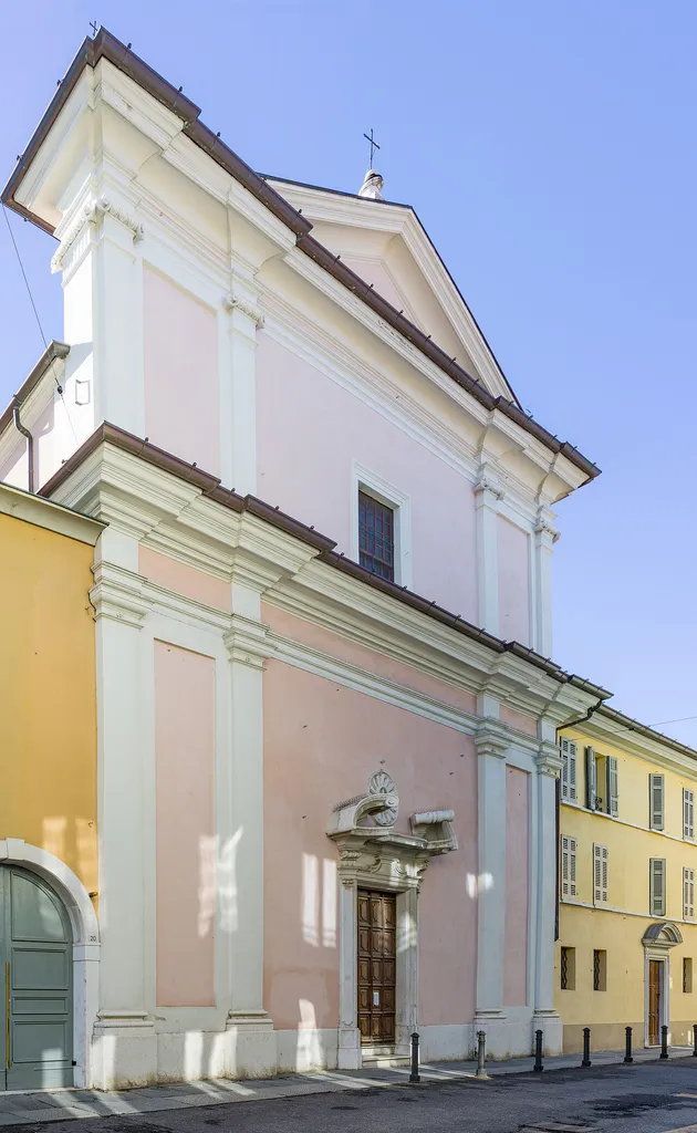 Facade of the Chiesa di Santa Croce church in Brescia.