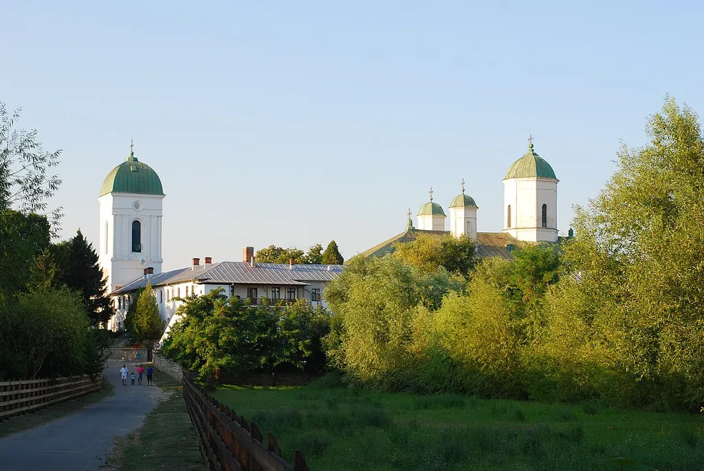 Cernica monastery in Pantelimon, Ilfov County, Romania, seen from the island on Cernica lake