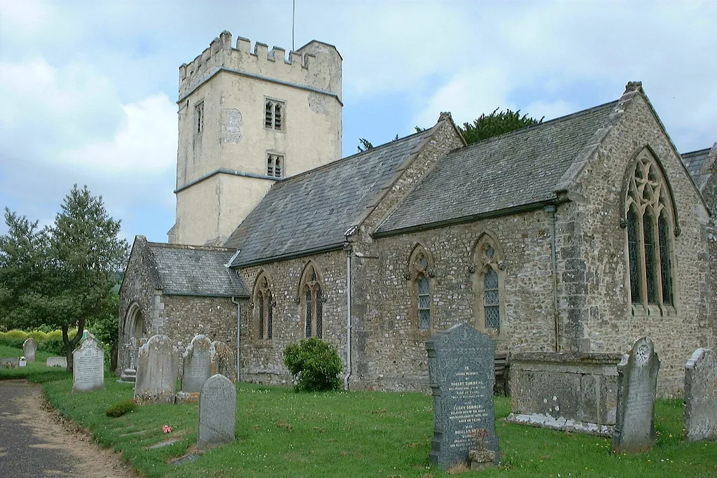 St Giles' parish church, Northleigh, Devon, seen from the southeast