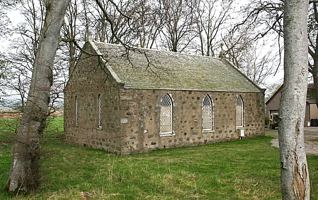 Duncanstone Chapel I surmise that this is the former Congregational Church. A congregation was formed in the parish in 1808 and later built a chapel at Duncanstone, which was eventually closed in 1949. However I am happy to be corrected by anyone who knows better. It is evidently still cared for and has not been allowed to fall into ruin.