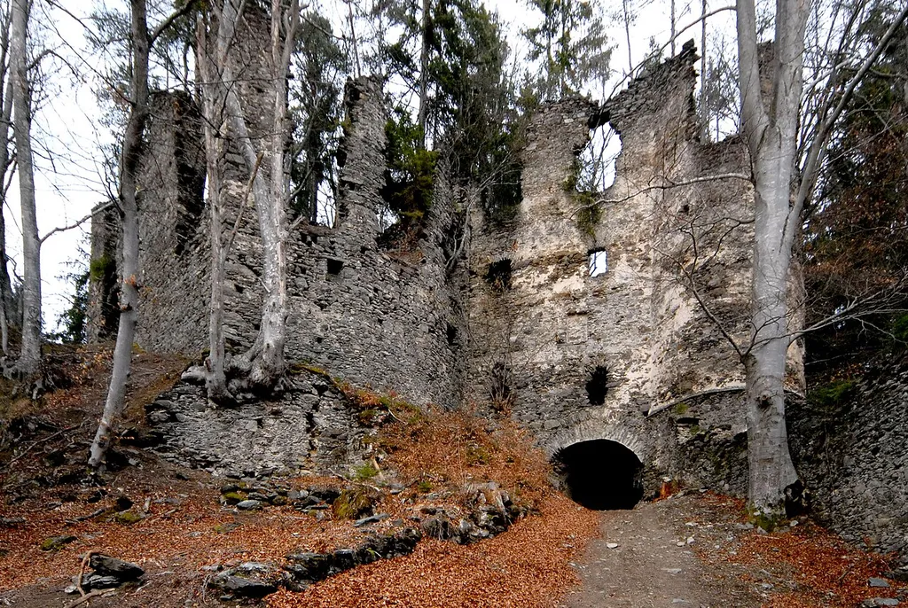 Ruin Eichelberg in the locality of Umberg, municipality Wernberg, district Villach Land, Carinthia, Austria, EU