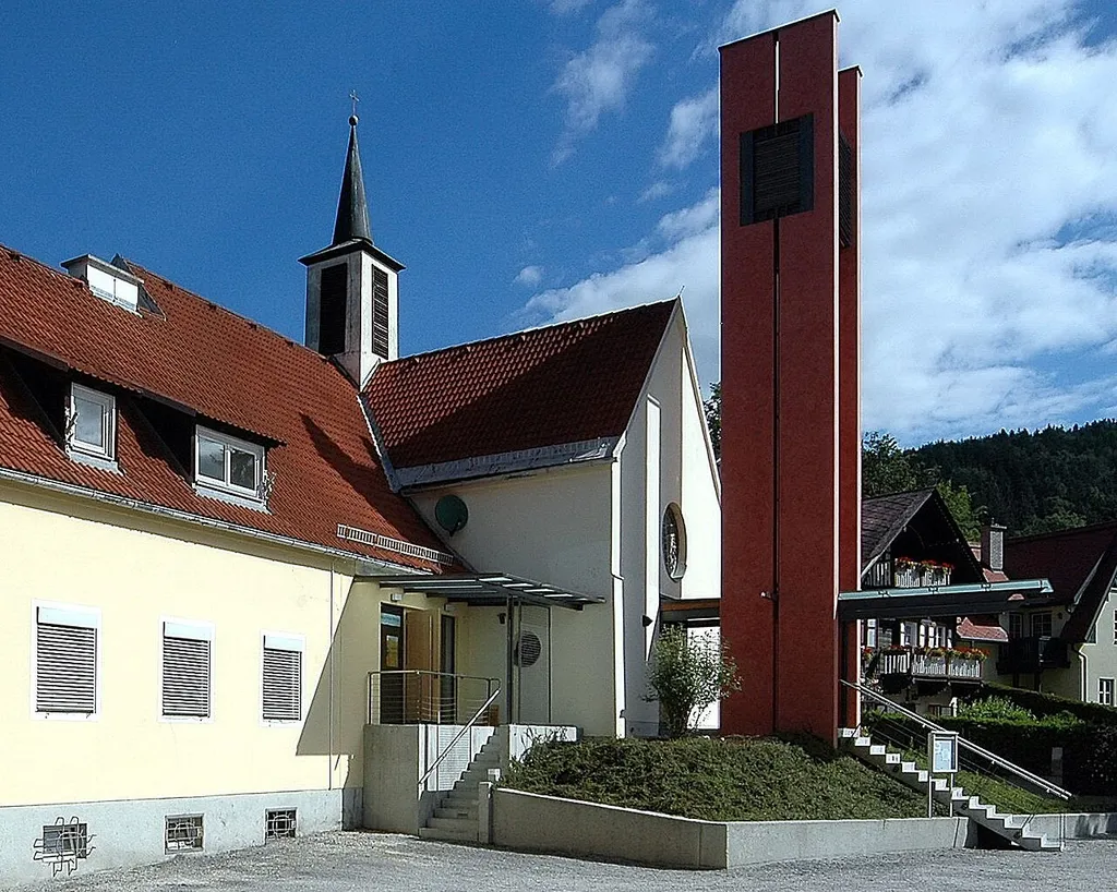 Lutheran Redeemer church on Kirchplatz #8, municipality Poertschach on the Lake Woerth, district Klagenfurt Land, Carinthia, Austria, EU