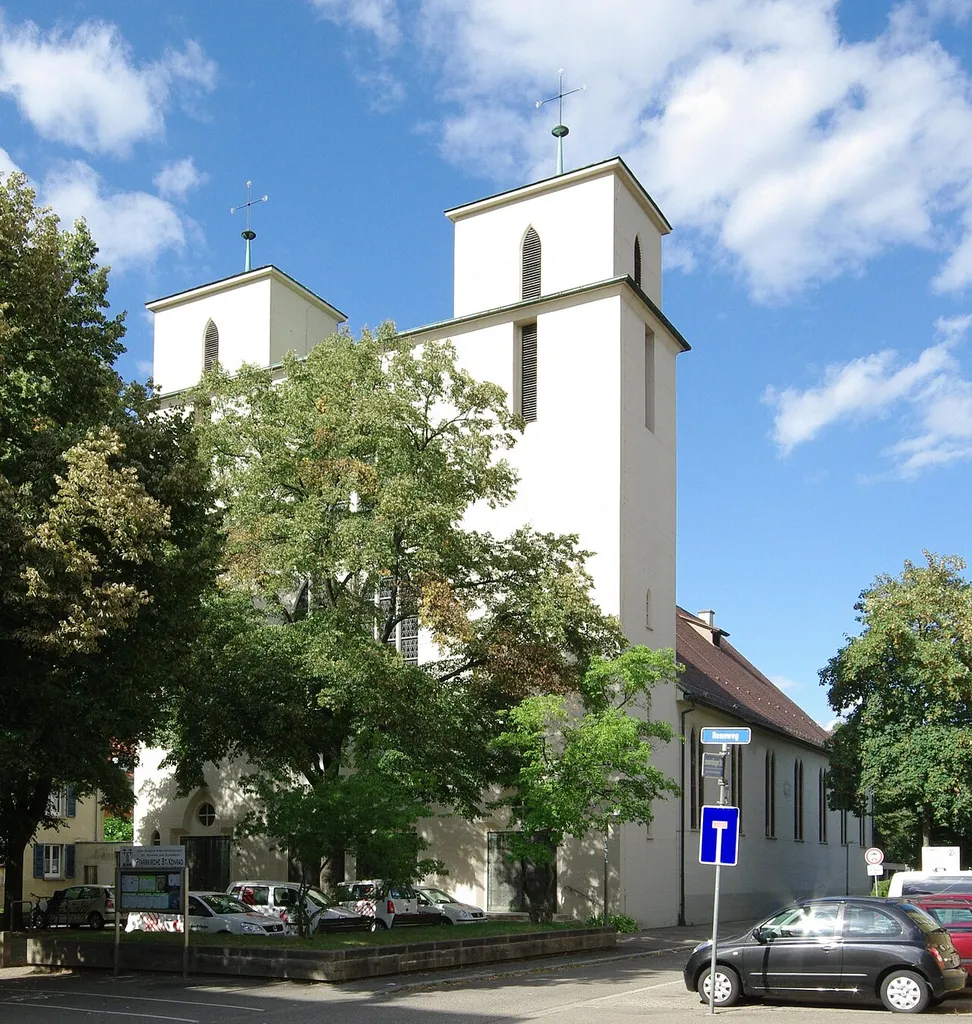 St. Konrad and Elisabeth. Architect Carl Anton Meckel, build with concrete in 1929/30 by Brenzinger &amp; Cie., Freiburg.