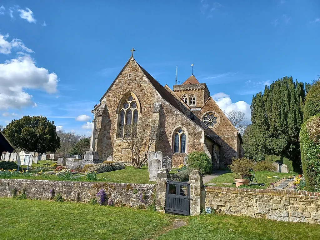 Church of St Mary, Chiddingfold, Surrey, England. 13th century with 17th-century tower, completely refurbished in the 19th century. Grade I listed. .mw-parser-output .messagebox{margin:4px 0;width:auto;border-collapse:collapse;border:2px solid var(--border-color-progressive,#6485d1);background-color:var(--background-color-neutral-subtle,#fbfcff);color:var(--color-base,#202122);box-sizing:border-box;border-inline-start-width:8px}.mw-parser-output .messagebox.mbox-small{font-size:88%;line-height:1.25em}.mw-parser-output .mbox-warning,.mw-parser-output .mbox-speedy{border:2px solid var(--border-color-error,#b22222);background:var(--background-color-error-subtle,#ffdbdb);border-inline-start-width:8px}.mw-parser-output .mbox-serious,.mw-parser-output .mbox-delete,.mw-parser-output .mbox-stop{border:2px solid var(--border-color-error,#b22222);border-inline-start-width:8px}.mw-parser-output .mbox-issue,.mw-parser-output .mbox-content{border:2px solid #f28500;background:var(--background-color-warning-subtle,#ffe);border-inline-start-width:8px}.mw-parser-output .mbox-query,.mw-parser-output .mbox-style{border:2px solid #f4c430;background:var(--background-color-warning-subtle,#ffe);border-inline-start-width:8px}.mw-parser-output .mbox-shit{border:2px solid #960;border-inline-start-width:8px}.mw-parser-output .mbox-license{border:2px solid #88a;border-inline-start-width:initial}.mw-parser-output .mbox-legal{border:2px solid var(--border-color-notice,#666);background:var(--background-color-base,#fff);border-inline-start-width:8px}.mw-parser-output .mbox-honor{border:2px solid #ca3;background:var(--background-color-warning-subtle,#fcf4db);border-inline-start-width:8px}.mw-parser-output .mbox-growth{border:2px solid #8d4;background:var(--background-color-success-subtle,#d5fdf4);border-inline-start-width:8px}.mw-parser-output .mbox-move{border:2px solid #93c;border-inline-start-width:8px}.mw-parser-output .mbox-protection,.mw-parser-output .mbox-message{border:2px solid var(--bord