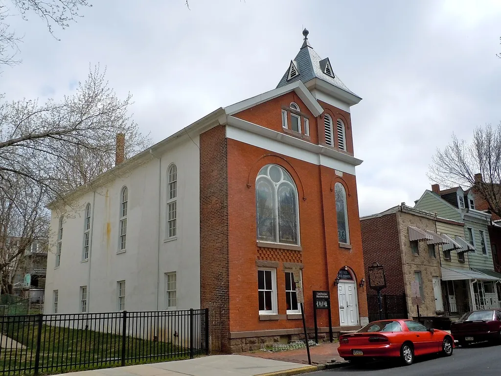 Bethel A.M.E. Church on the NRHP since September 7, 1979. At 119 North 10th Street, Reading, Berks County Pennsylvania. Black church built in 1860s, founded earlier