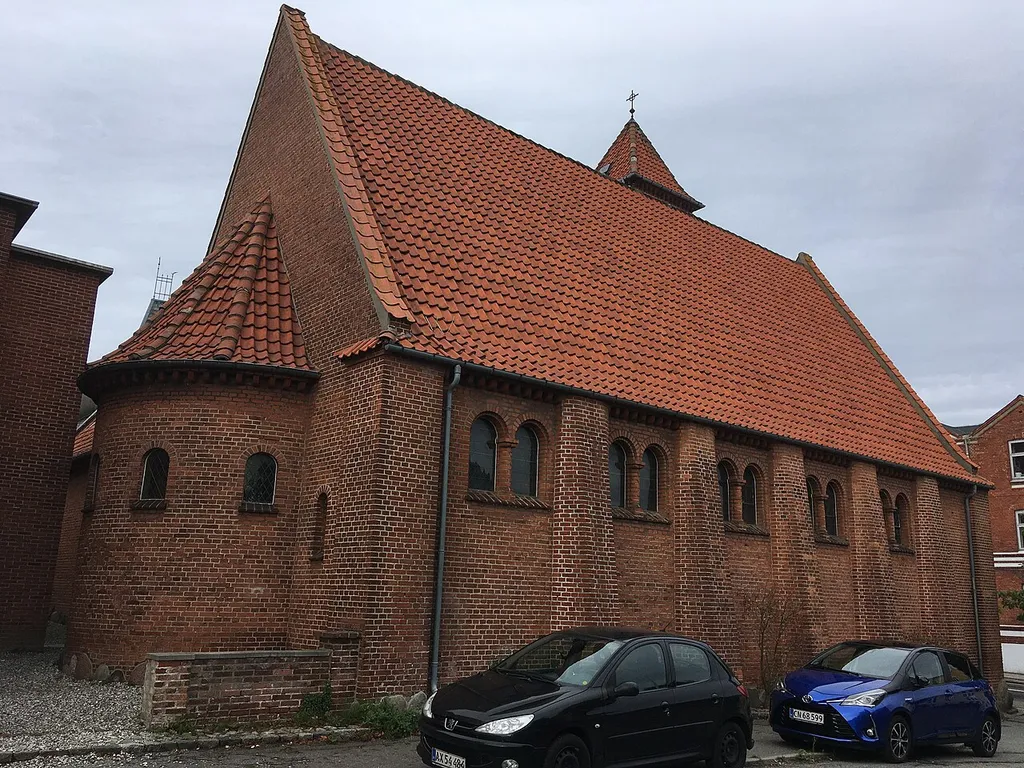 The backside of the defunct church of Stella Maris in Nyborg, Denmark.