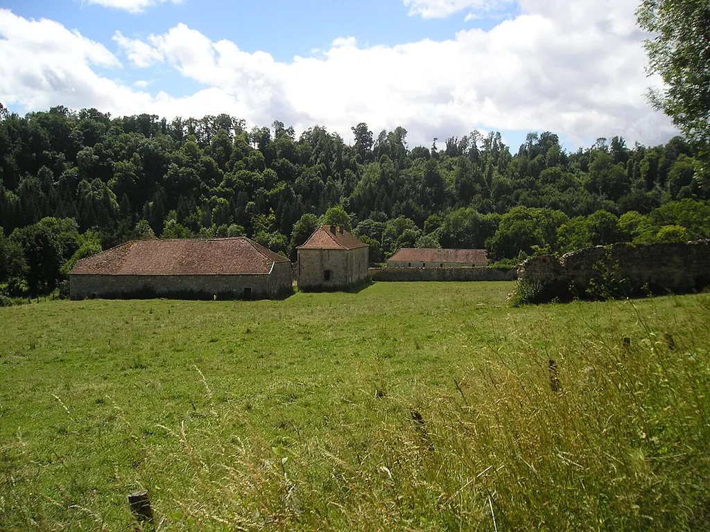 vue générale du site de l'abbaye de la Crête, à Bourdons-sur-Rognon, Haute-Marne (France)