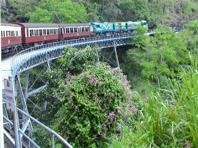 The Kuranda train, with colourful engine.