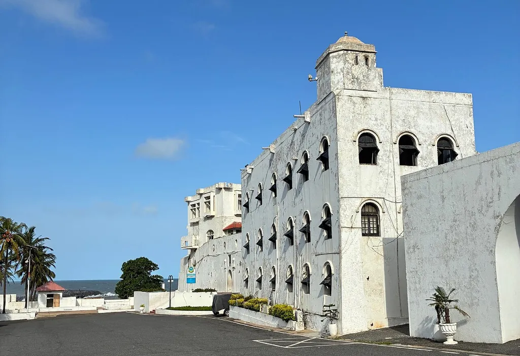Osu Castle (also known as Fort Christiansborg or Christiansborg Castle) in Accra, Ghana