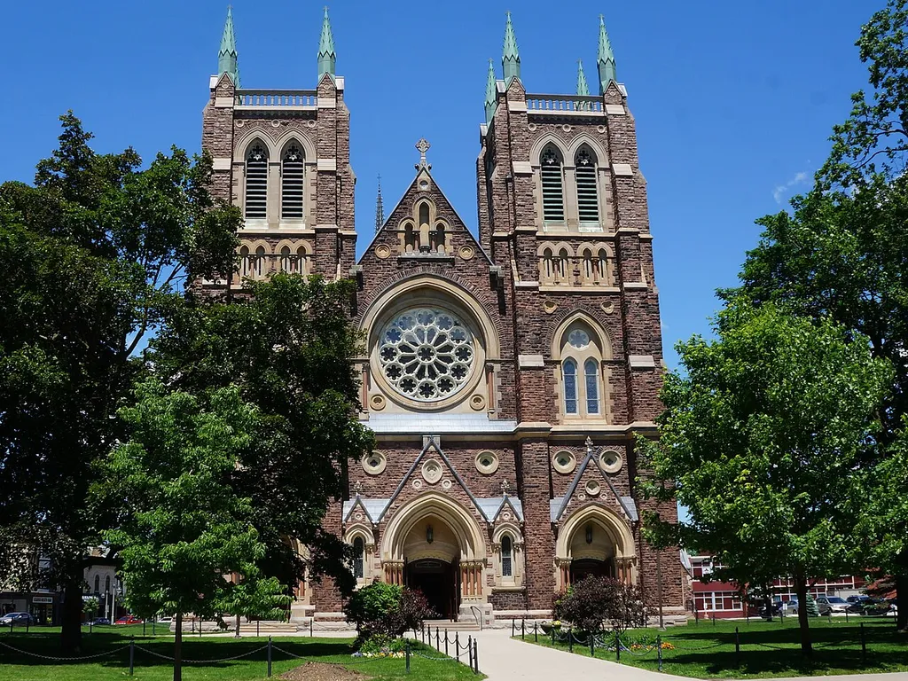 Front facade of Saint Peter's Cathedral Basilica, London Ontario