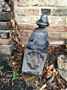 Boundary Marker Post On Roadside Pavement Adjacent To South West Corner Of Churchyard, Church Of St Mary The Virgin