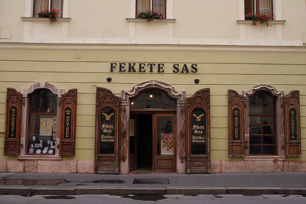 Black Eagle Pharmacy Museum - Main Entrance and Facade, Székesfehérvár