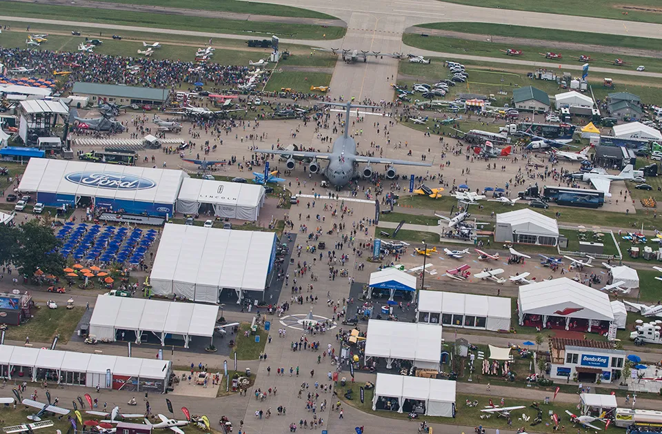 View of the central section of EAA Airventure 2014