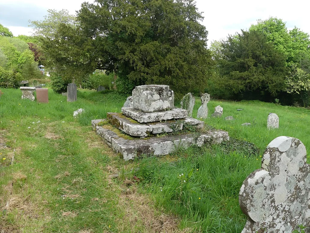 Cross in St Cadoc's Churchyard: Grade II listed building in Llangattock Lingoed, Monmouthshire, Wales. .mw-parser-output .messagebox{margin:4px 0;width:auto;border-collapse:collapse;border:2px solid var(--border-color-progressive,#6485d1);background-color:var(--background-color-neutral-subtle,#fbfcff);color:var(--color-base,#202122);box-sizing:border-box;border-inline-start-width:8px}.mw-parser-output .messagebox.mbox-small{font-size:88%;line-height:1.25em}.mw-parser-output .mbox-warning,.mw-parser-output .mbox-speedy{border:2px solid var(--border-color-error,#b22222);background:var(--background-color-error-subtle,#ffdbdb);border-inline-start-width:8px}.mw-parser-output .mbox-serious,.mw-parser-output .mbox-delete,.mw-parser-output .mbox-stop{border:2px solid var(--border-color-error,#b22222);border-inline-start-width:8px}.mw-parser-output .mbox-issue,.mw-parser-output .mbox-content{border:2px solid #f28500;background:var(--background-color-warning-subtle,#ffe);border-inline-start-width:8px}.mw-parser-output .mbox-query,.mw-parser-output .mbox-style{border:2px solid #f4c430;background:var(--background-color-warning-subtle,#ffe);border-inline-start-width:8px}.mw-parser-output .mbox-shit{border:2px solid #960;border-inline-start-width:8px}.mw-parser-output .mbox-license{border:2px solid #88a;border-inline-start-width:initial}.mw-parser-output .mbox-legal{border:2px solid var(--border-color-notice,#666);background:var(--background-color-base,#fff);border-inline-start-width:8px}.mw-parser-output .mbox-honor{border:2px solid #ca3;background:var(--background-color-warning-subtle,#fcf4db);border-inline-start-width:8px}.mw-parser-output .mbox-growth{border:2px solid #8d4;background:var(--background-color-success-subtle,#d5fdf4);border-inline-start-width:8px}.mw-parser-output .mbox-move{border:2px solid #93c;border-inline-start-width:8px}.mw-parser-output .mbox-protection,.mw-parser-output .mbox-message{border:2px solid var(--border-color-base,#aaa);border-inline-start-width
