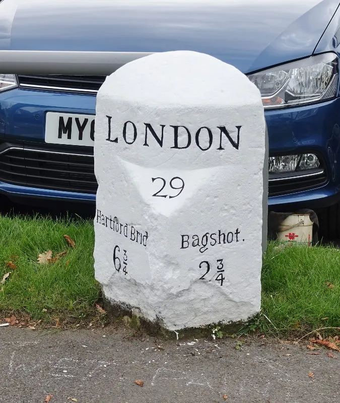 Old Milestone, A30, London Road, 50m East of Junction with Knoll Lane