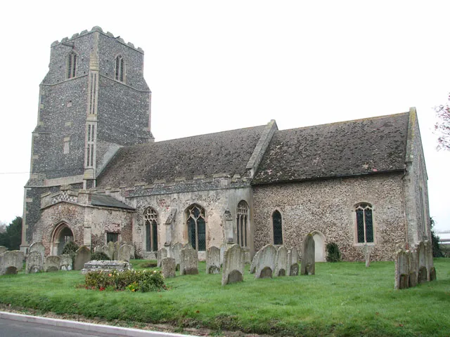 St Nicholas' church. St Nicholas' church > 1576122 - 1576153 was originally dedicated to St Andrew, its present dedication being a result of an error by 18th century antiquarians, who confused (and swapped) dedications with the neighbouring church in South Lopham. St Nicholas' church dates from the 14th century, with the tower having been added a century later. The building was extensively restored in the 19th century. A few original features remain, such as the C14 octagonal font > 1576172 as well as several medieval bench ends which are mounted on C19 benches in the south aisle > 1576168.