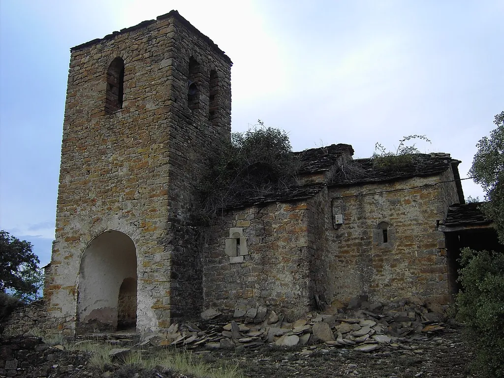 La iglesia de Lascorz, en el municipio altoaragonés de La Fueva, Huesca.