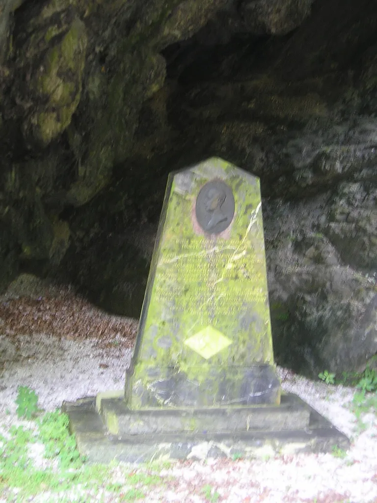 Monument to Archduke John of Austria (Erzherzog Johann von Österreich) in the Huda luknja gorge, historical border between Carinthia and Styria. The arcduke ordered to construct the road (completed in 1829) between Velenje and Slovenj Gradec, passing through the Huda luknja gorge. Unfortunately the monument is located in a hollow and it was difficult to take a good quality photo. If you are interested in original text (in German), please take a look at this forum topic with more photos.