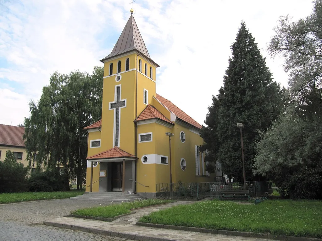 Uherské Hradiště, Czech Republic, part Jarošov. Church of Our Lady of the Rosary.